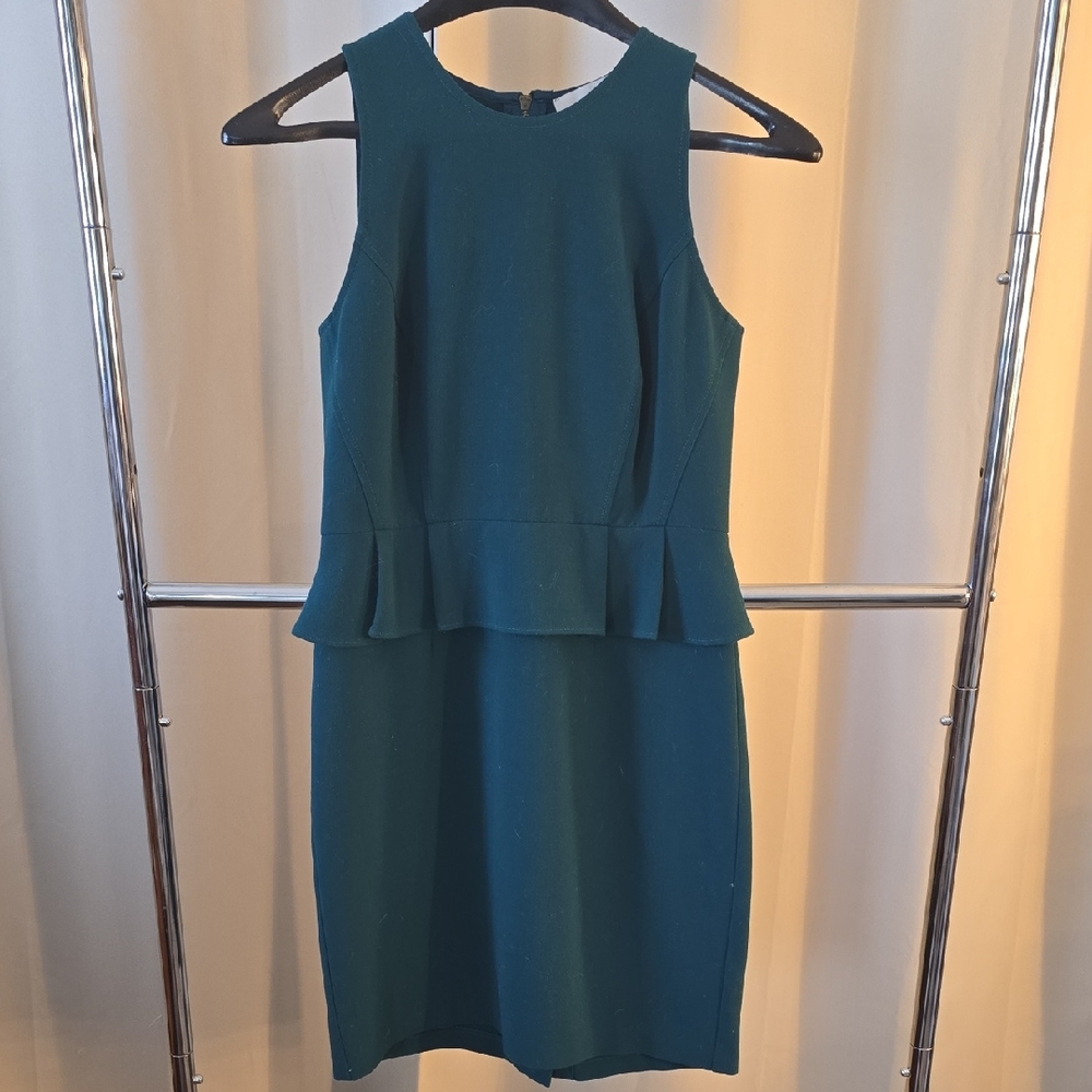 LOFT Sleeveless Teal Peplum Mini Dress